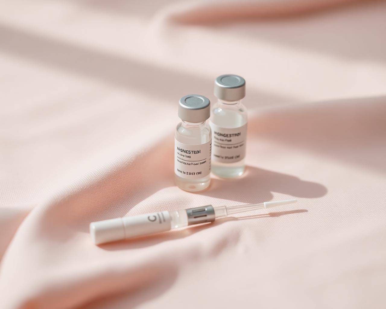 Finger-prick blood test kit on blush surface